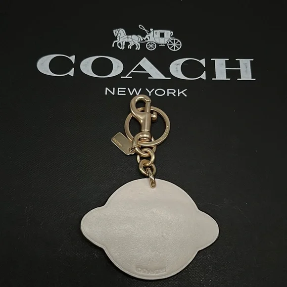 Coach X NASA Saturn Planet Space Leather Bag Charm keychain FOB Glitter Space - Picture 6 of 8